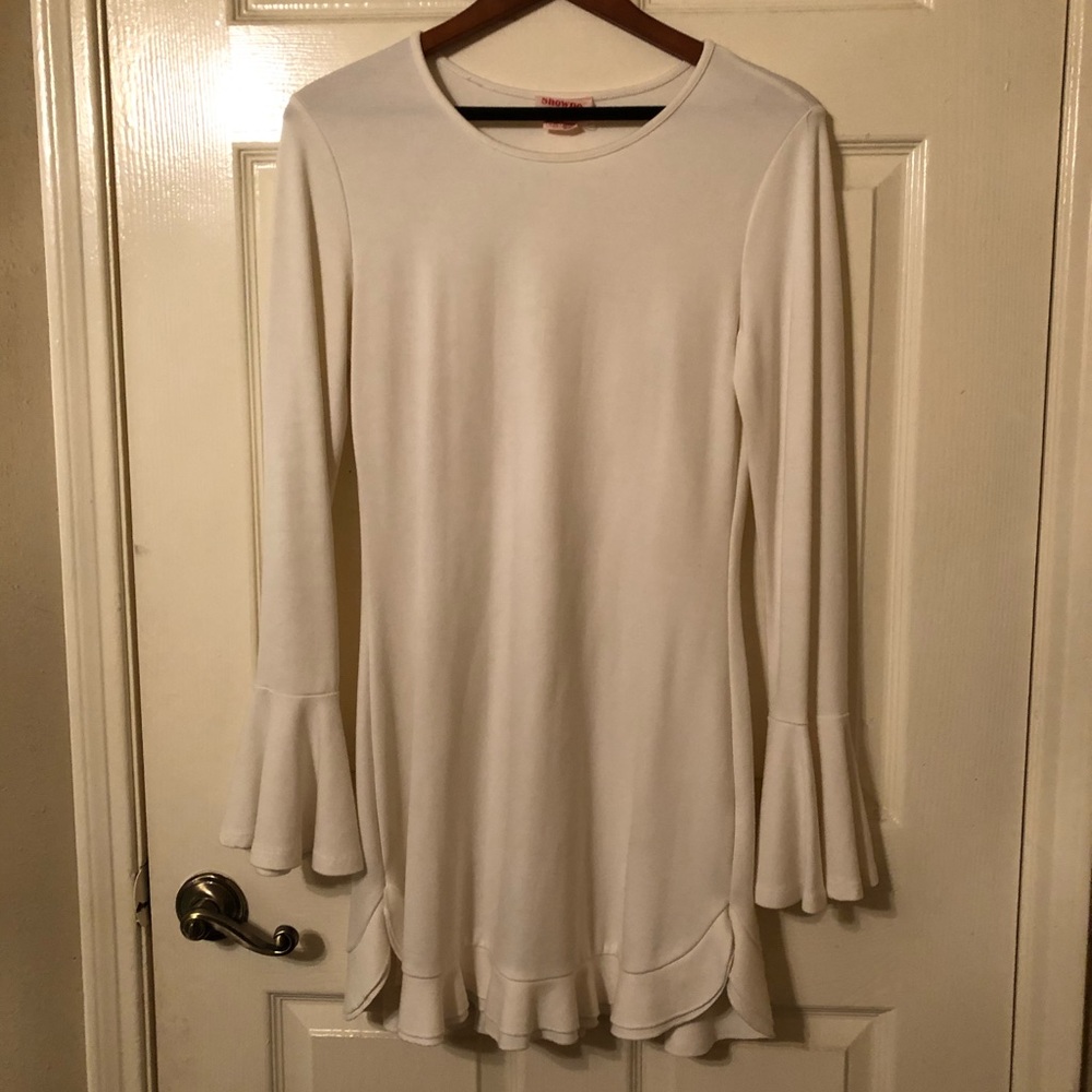 Showpo White Flowy Sleeve Dress